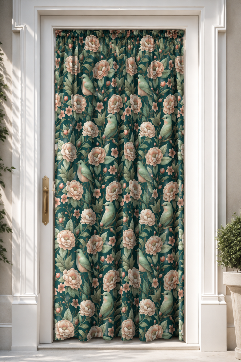 Cortinas Premium 140 x 260 cm Estampado Floral Vintage | Tejido Half Panamá de Alta Calidad | Cortinas Elegantes para Salón y Dormitorio | Loventra