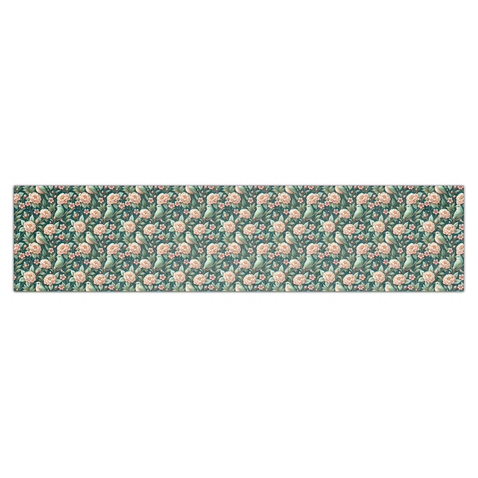 Piecera de cama botánica · Satén/Algodón-lino · Flores y pájaros vintage · Loventra
