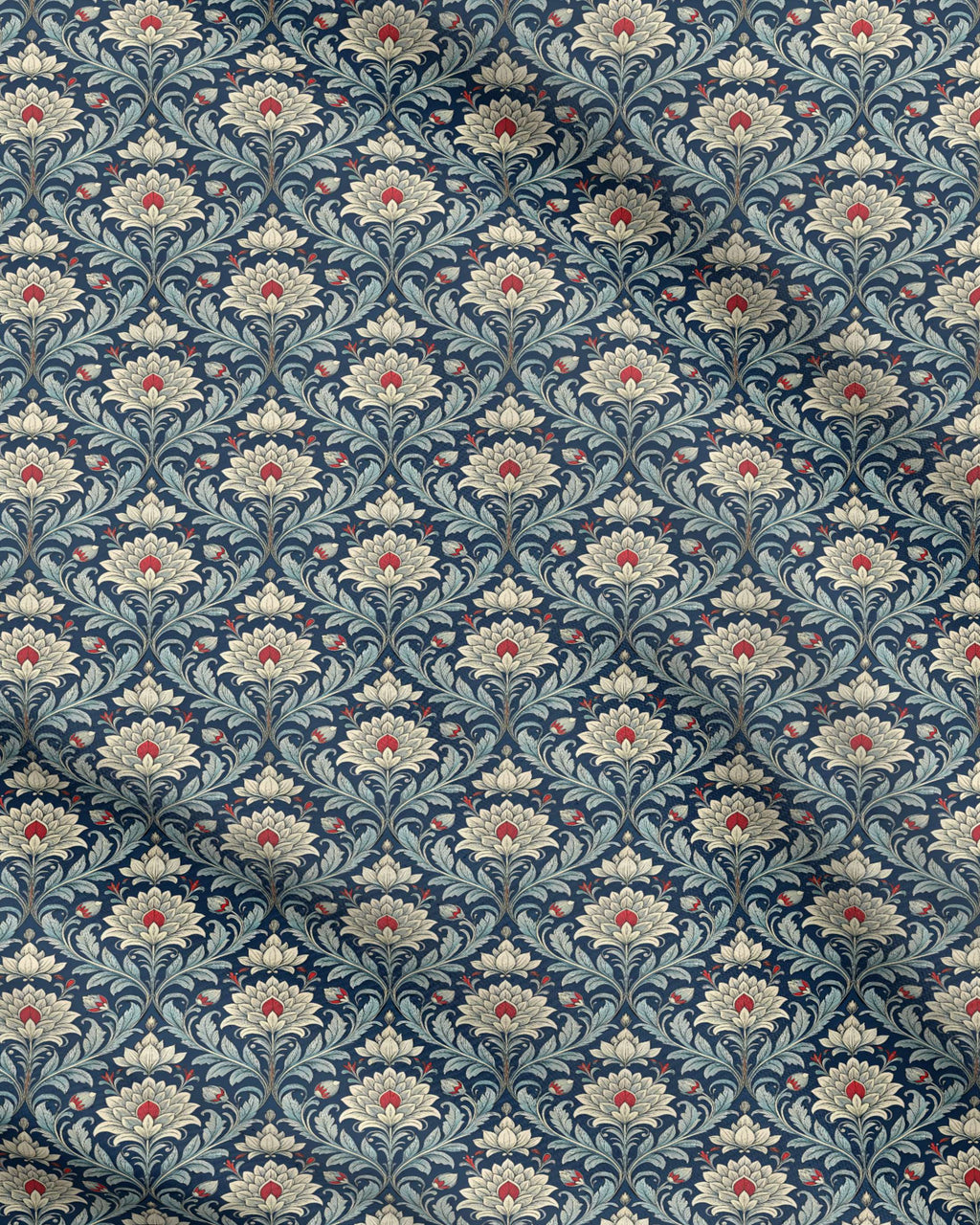 Cortinas Florales de Lujo Estilo William Morris | Cortinas Elegantes con Estampado Botánico Azul Marino | Cortinas Premium para Salón y Dormitorio
